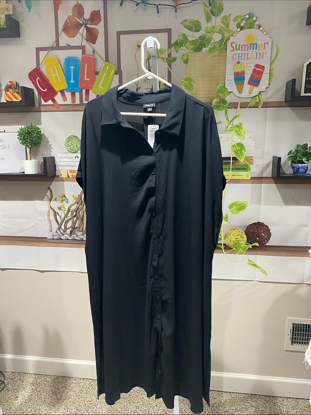 torrid Black Button-Front Shirt Dress size 4. Ptp is 31